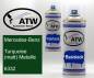 Preview: Mercedes-Benz, Turquoise (matt) Metallic, 6332: 400ml Sprühdose + 400ml Klarlack - Set, von ATW Autoteile West.